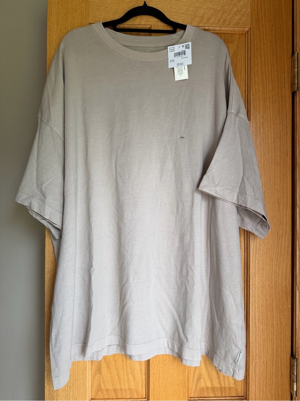 American Eagle Super Soft Oversized T-Shirt XXL Taupe Beige Neutral Crew NWT